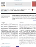 Cover page: Measurement of the mass difference between top and anti-top quarks in pp collisions at s=7 TeV using the ATLAS detector