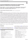 Cover page: Parental Knowledge/Monitoring and Depressive Symptoms During Adolescence: Protective Factor or Spurious Association?