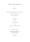 Cover page: Algebraic Matroids in Applications