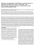 Cover page: Selenium Accumulation, Distribution, and Speciation in Spineless Prickly Pear Cactus: A Drought- and Salt-Tolerant, Selenium-Enriched Nutraceutical Fruit Crop for Biofortified Foods