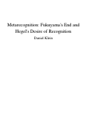 Cover page of Metarecognition: Fukuyama's End and Hegel's Desire of Recognition