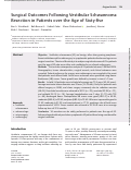 Cover page: Surgical Outcomes Following Vestibular Schwannoma Resection in Patients over the Age of Sixty-five