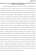 Cover page: Military Women: Navigating Complicated Gender Boundaries in the Pursuit of a Career in a Masculine Gendered Organization