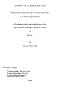 Cover page: Manipulation of Lipase Activity to Increase Lipid Yields in Thalassiosira pseudonana