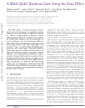 Cover page: A Multi-Qubit Quantum Gate Using the Zeno Effect