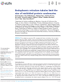 Cover page: Endoplasmic reticulum tubules limit the size of misfolded protein condensates