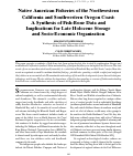 Cover page: Native American Fisheries of the Northwestern California and Southwestern Oregon Coast: A Synthesis of Fish-Bone Data and Implications for Late Holocene Storage and Socio-Economic Organization