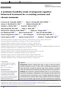 Cover page: A multisite feasibility study of integrated cognitive-behavioral treatment for co-existing nocturia and chronic insomnia.