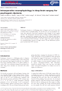 Cover page: Intraoperative neurophysiology in deep brain surgery for psychogenic dystonia