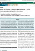 Cover page: Novel and Emerging Capabilities that Can Provide a Holistic Understanding of the Plant Root Microbiome