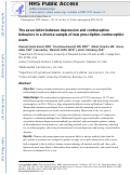 Cover page: The association between depression and contraceptive behaviors in a diverse sample of new prescription contraception users.