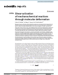 Cover page: Shear-activation of mechanochemical reactions through molecular deformation.