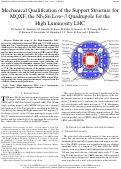 Cover page: Mechanical Qualification of the Support Structure for MQXF, the Nb3Sn Low- $\beta$ Quadrupole for the High Luminosity LHC