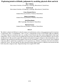 Cover page: Explaining intuitive difficulty judgments by modeling physical effort and risk