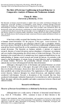 Cover page: The Role of Pavlovian Conditioning in Sexual Behavior: A Comparative Analysis of Human and Nonhuman Animals