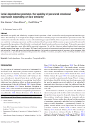 Cover page: Serial dependence promotes the stability of perceived emotional expression depending on face similarity