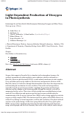 Cover page: Light-Dependent Production of Dioxygen in Photosynthesis