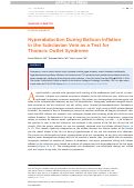 Cover page: Hyperabduction During Balloon Inflation in the Subclavian Vein as a Test for Thoracic Outlet Syndrome