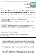 Cover page: Perspectives of Community- and Faith-Based Organizations about Partnering with Local Health Departments for Disasters