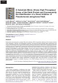 Cover page: A Substrate Mimic Allows High-Throughput Assay of the FabA Protein and Consequently the Identification of a Novel Inhibitor of Pseudomonas aeruginosa FabA