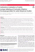 Cover page: Laboratory evaluation of stable isotope labeling of Culicoides (Diptera: Ceratopogonidae) for adult dispersal studies