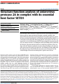 Cover page: Structure-function analysis of enterovirus protease 2A in complex with its essential host factor SETD3