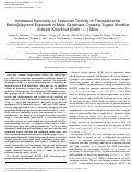 Cover page: Increased Sensitivity to Testicular Toxicity of Transplacental Benzo[a]pyrene Exposure in Male Glutamate Cysteine Ligase Modifier Subunit Knockout (Gclm−/−) Mice