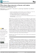 Cover page: White Matter Hyperintensity in Patients with Sudden Sensorineural Hearing Loss †