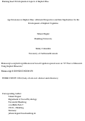 Cover page: Age Invariance in Implicit Bias: Alternative Perspectives and Their Implications for the Development of Implicit Cognition