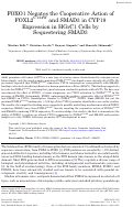 Cover page: FOXO1 negates the cooperative action of FOXL2C134W and SMAD3 in CYP19 expression in HGrC1 cells by sequestering SMAD3