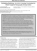 Cover page: Rethinking Radiology: An Active Learning Curriculum for Head Computed Tomography Interpretation