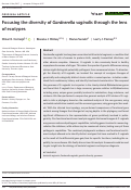 Cover page: Focusing the diversity of Gardnerella vaginalis through the lens of ecotypes