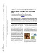 Cover page: Continuous wave operation of terahertz metasurface quantum-cascade VECSEL with a long intra-cryostat cavity