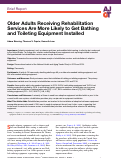 Cover page: Older Adults Receiving Rehabilitation Services Are More Likely to Get Bathing and Toileting Equipment Installed.