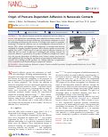 Cover page: Origin of Pressure-Dependent Adhesion in Nanoscale Contacts