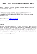 Cover page: Stark tuning of donor electron spins in silicon
