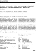 Cover page: Persistent neurocognitive decline in a clinic sample of hepatitis C virus-infected persons receiving interferon and ribavirin treatment