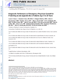 Cover page: Diagnostic Performance of Emergency Physician Gestalt for Predicting Acute Appendicitis in Patients Age 5 to 20 Years