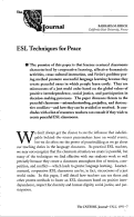 Cover page: ESL Techniques for Peace