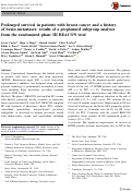 Cover page: Prolonged survival in patients with breast cancer and a history of brain metastases: results of a preplanned subgroup analysis from the randomized phase III BEACON trial