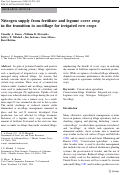 Cover page: Nitrogen supply from fertilizer and legume cover crop in the transition to no-tillage for irrigated row crops