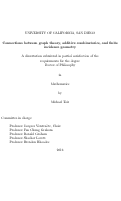 Cover page: Connections between graph theory, additive combinatorics, and finite incidence geometry