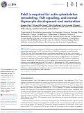 Cover page: Pak2 is required for actin cytoskeleton remodeling, TCR signaling, and normal thymocyte development and maturation