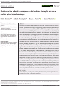 Cover page: Evidence for adaptive responses to historic drought across a native plant species range