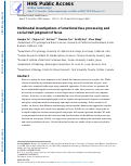 Cover page: Multimodal investigations of emotional face processing and social trait judgment of faces.