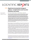 Cover page: Rapid environmental change in games: complications and counter-intuitive outcomes