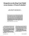 Cover page: Perspectives on the Drug Court Model Across Systems: A Process Evaluation