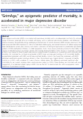 Cover page: “GrimAge,” an epigenetic predictor of mortality, is accelerated in major depressive disorder