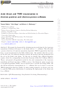 Cover page: Joint thrust and TMD resummation in electron-positron and electron-proton collisions