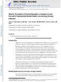 Cover page: What is the Impact of Racial Disparities on Diagnosis and Receipt of Appropriate Mental Health Care Among Urology Patients?